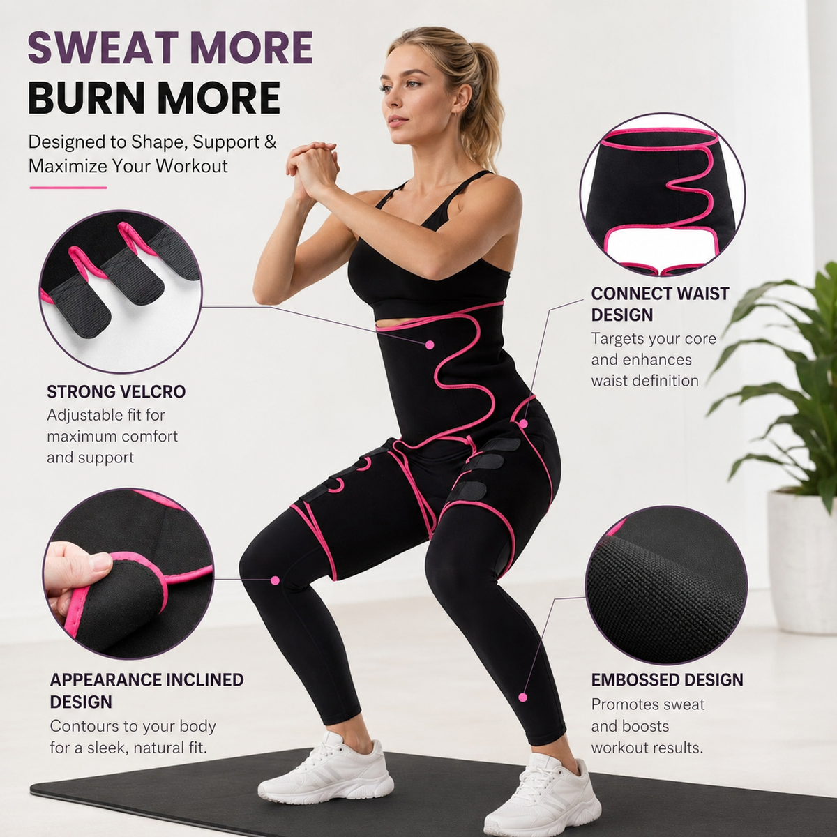Hip & Thigh Support Wrap – Adjustable Compression Trainer Belt
