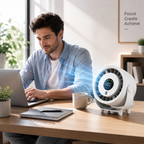 Portable Misting Fan Digital Display Quiet Cooling Humidifier Wall Mount
