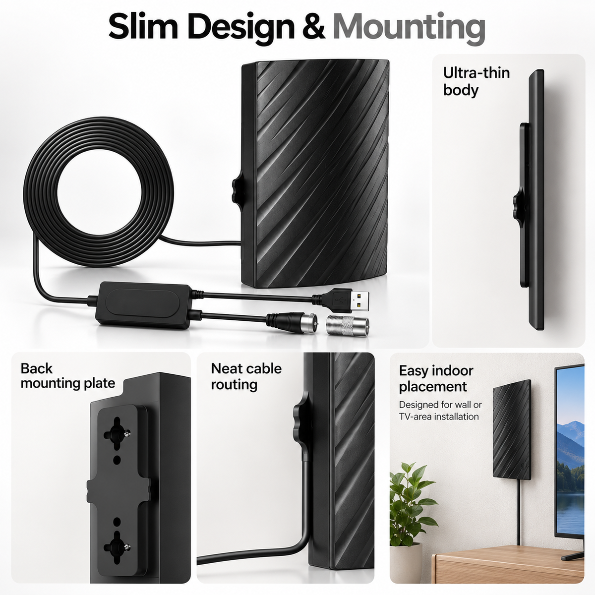 Indoor HDTV Aerial 4K Long Range Digital TV Antenna