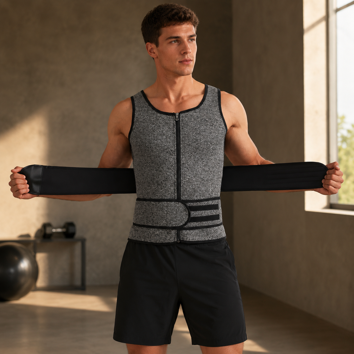 Men's Compression Workout Vest with Adjustable Waist Straps