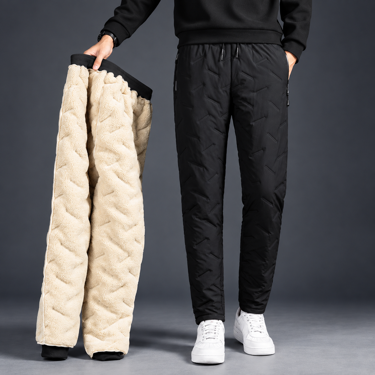 Waterproof Fleece Lined Thermal Trousers Mens Womens Cargo