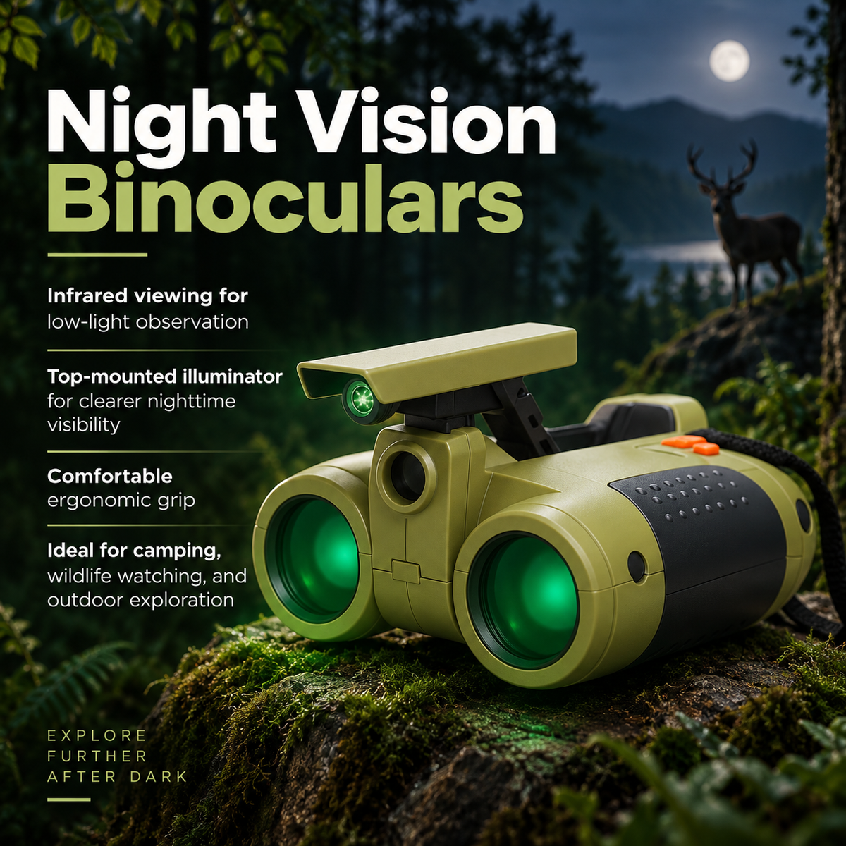 Kids Binoculars Night Vision Rugged Adventure Toy