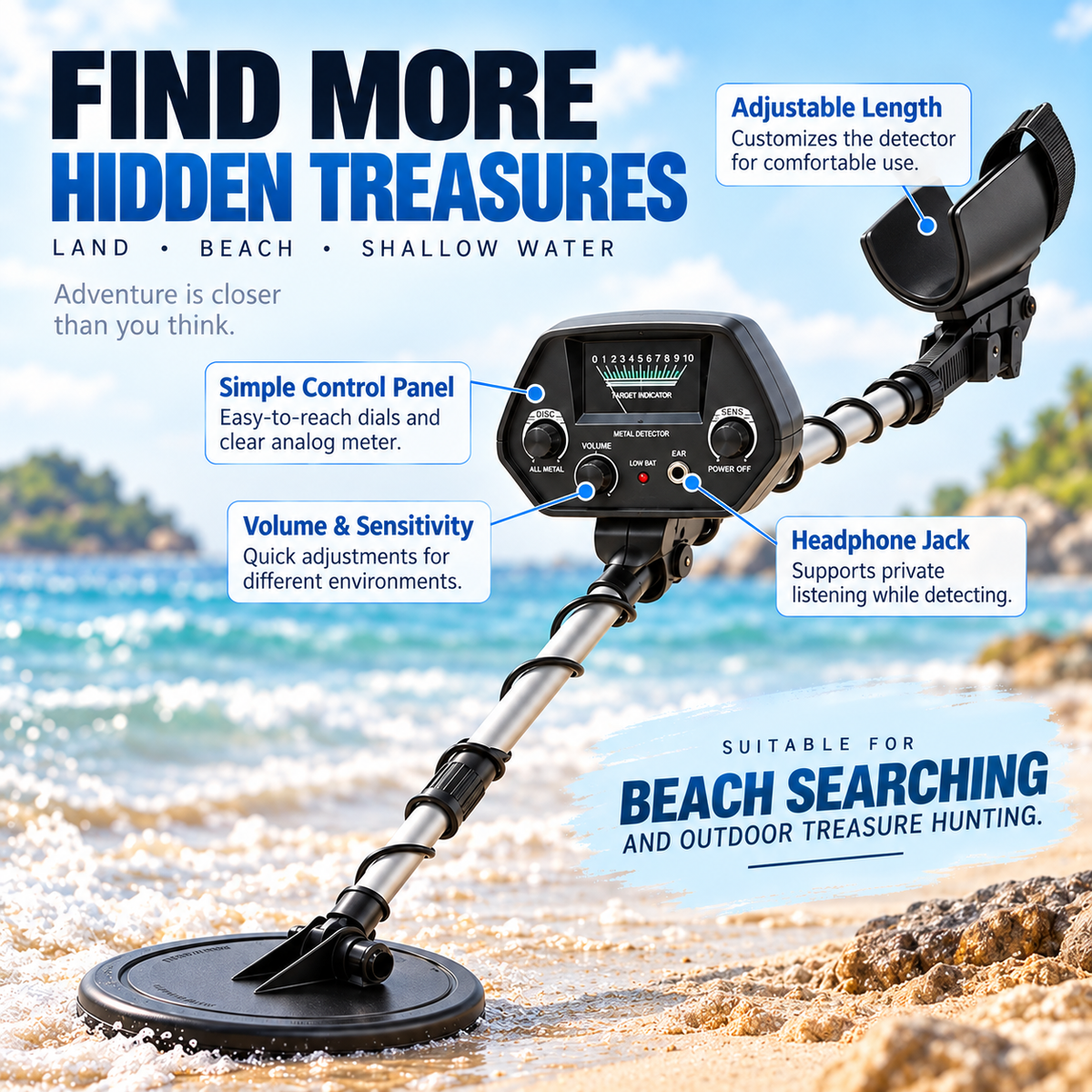 Underground Metal Detector High Accuracy for Gold Treasure