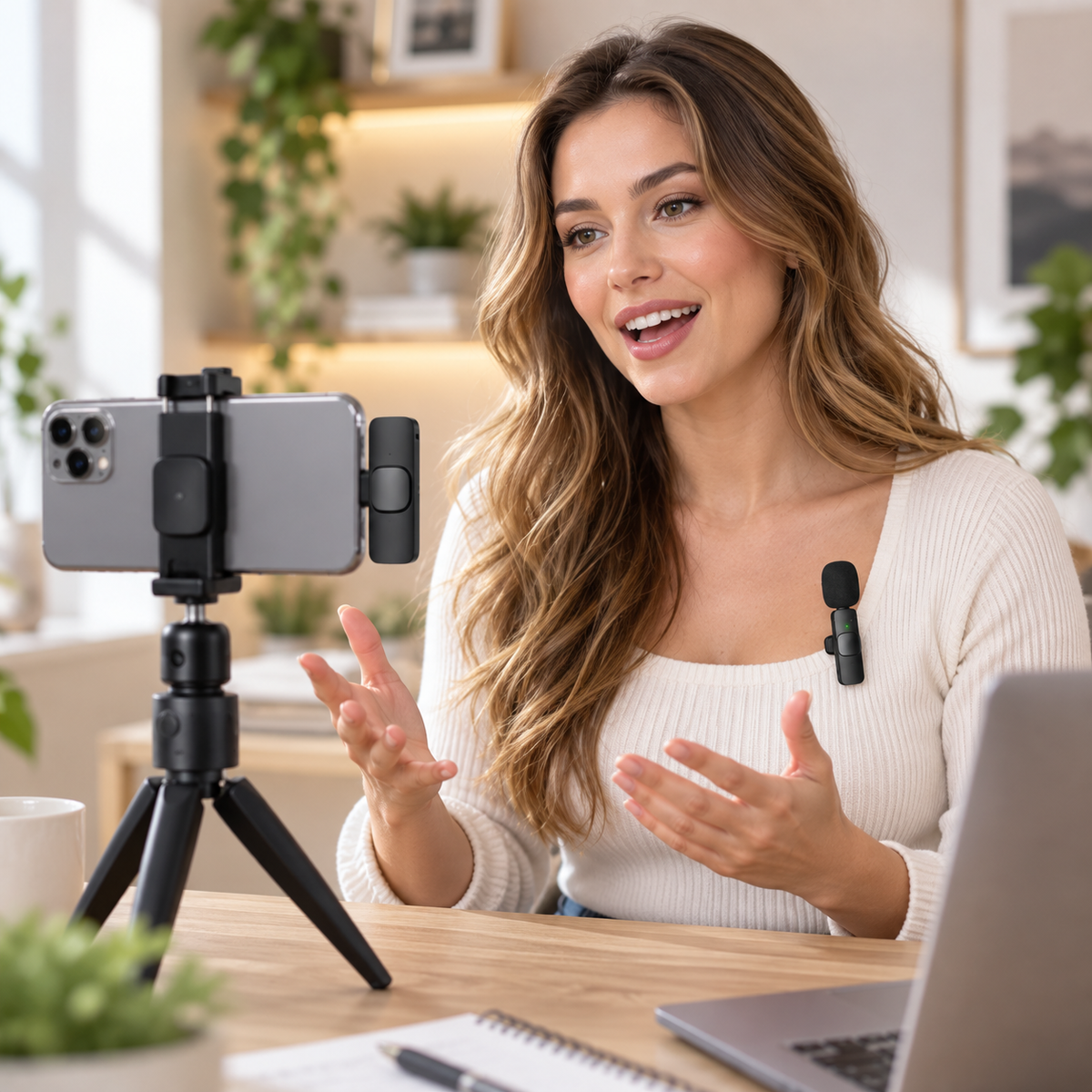 Wireless Mini Lavalier Lapel Microphone for iPhone