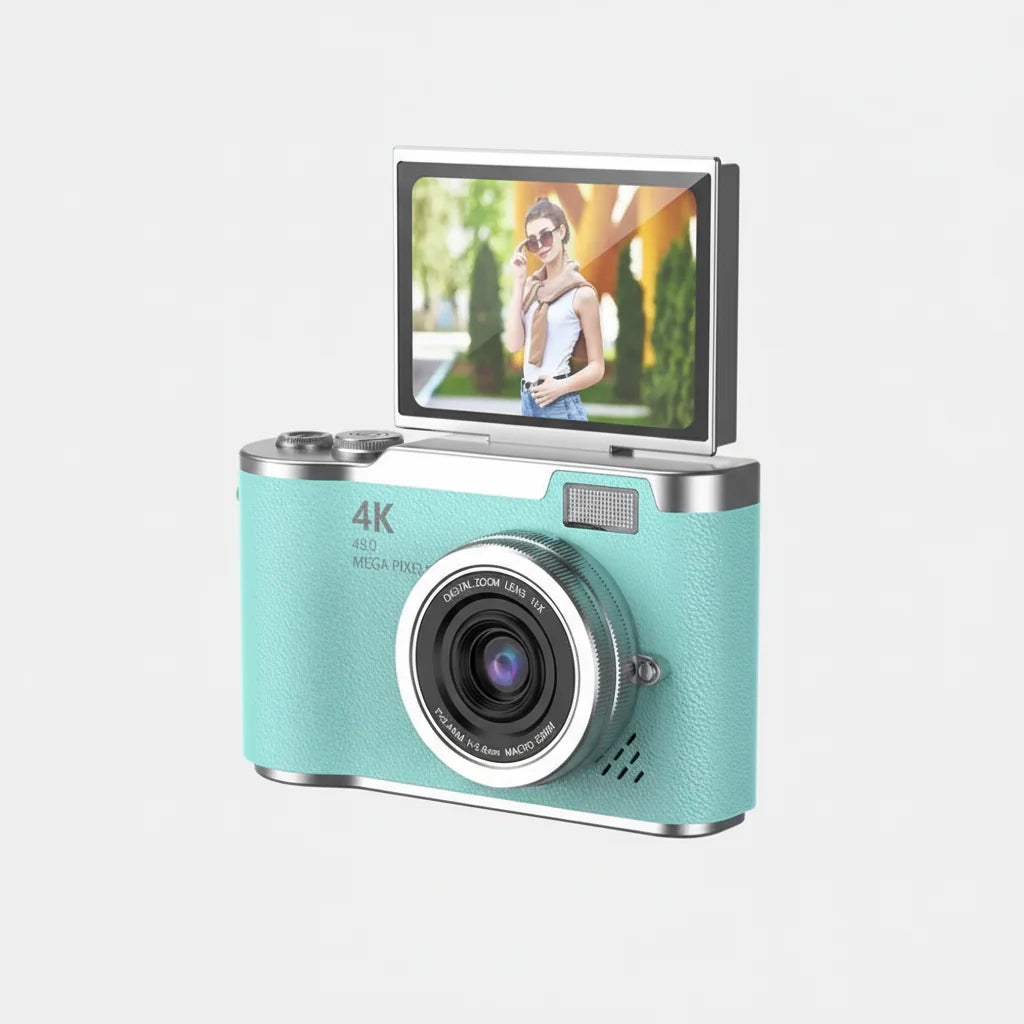 4K Digital Camera with Flip Screen 48MP Compact Vlogging Camera