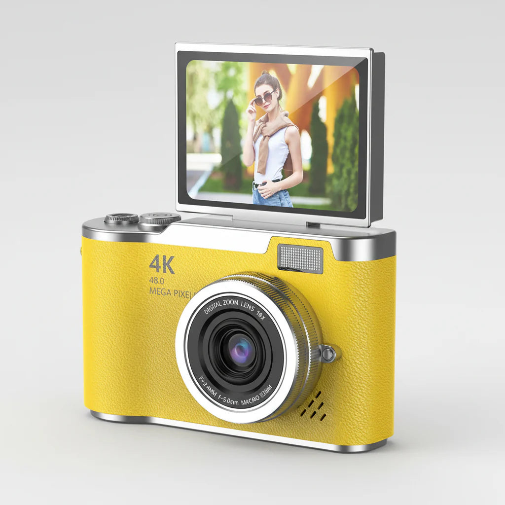 4K Digital Camera with Flip Screen 48MP Compact Vlogging Camera