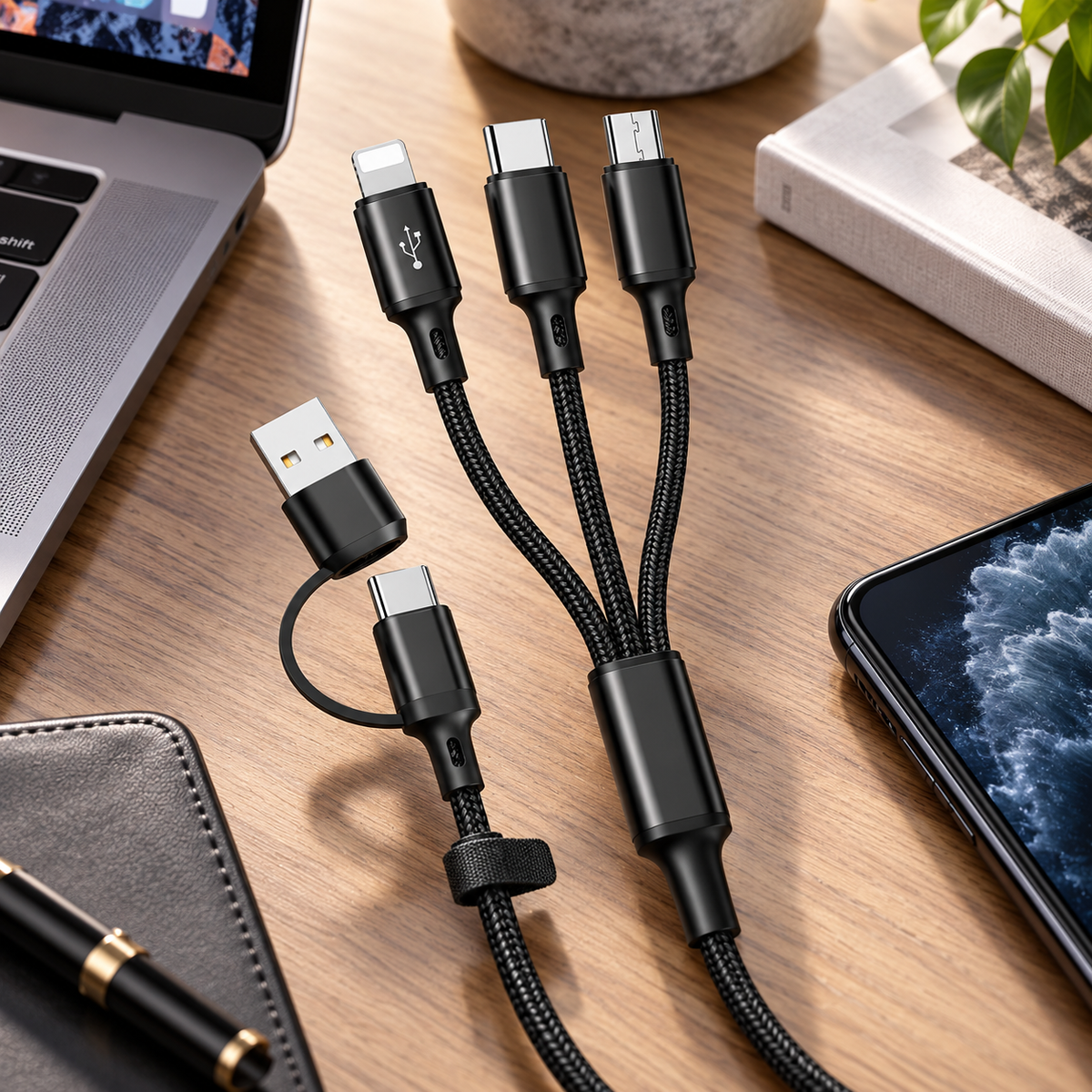 3 in 1 Charging Cable Multi USB Fast Charging Cord