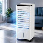 Smart Vertical Air Cooler, Voice-Controlled Evaporative Cooling Fan with Circulating Airflow