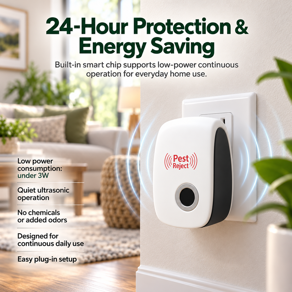 Ultrasonic Rat Repeller Plug In Chemical Free Rodent Deterrent
