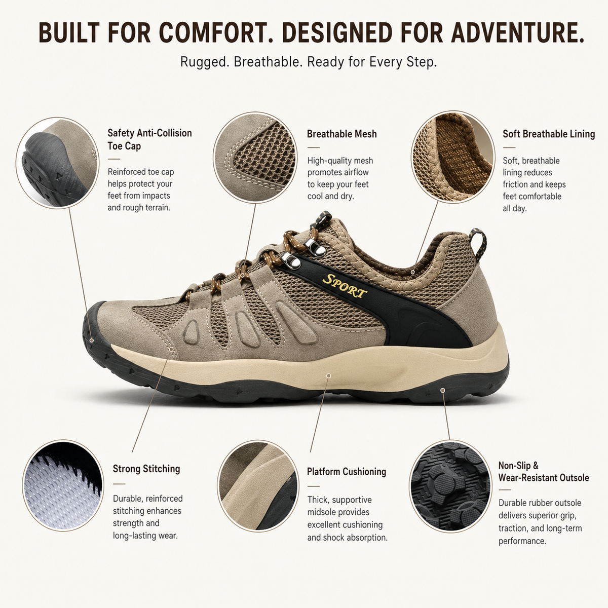 Women's Lightweight All-Terrain Hiking Shoes Non-Slip