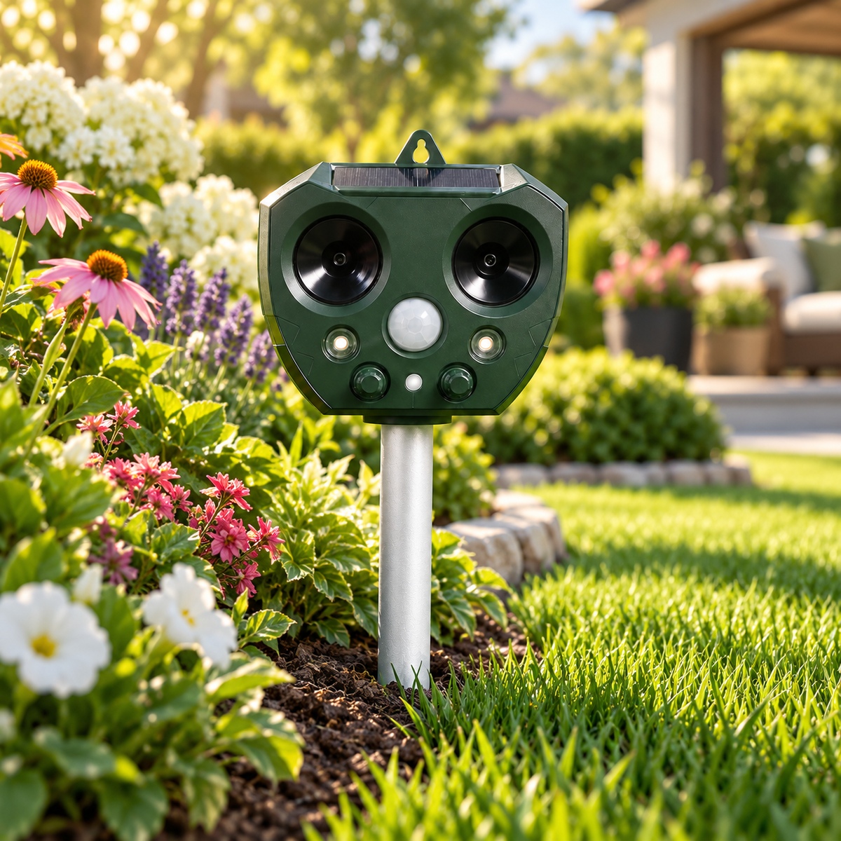 Ultrasonic Bird and Pest Repeller Solar Motion Garden Deterrent