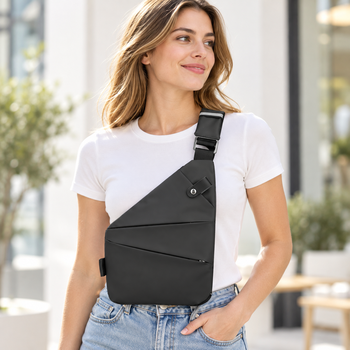 Anti Theft Crossbody Bag Slash Resistant Travel Sling Bag