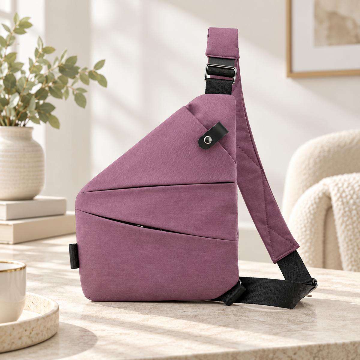 Anti Theft Crossbody Bag Slash Resistant Travel Sling Bag