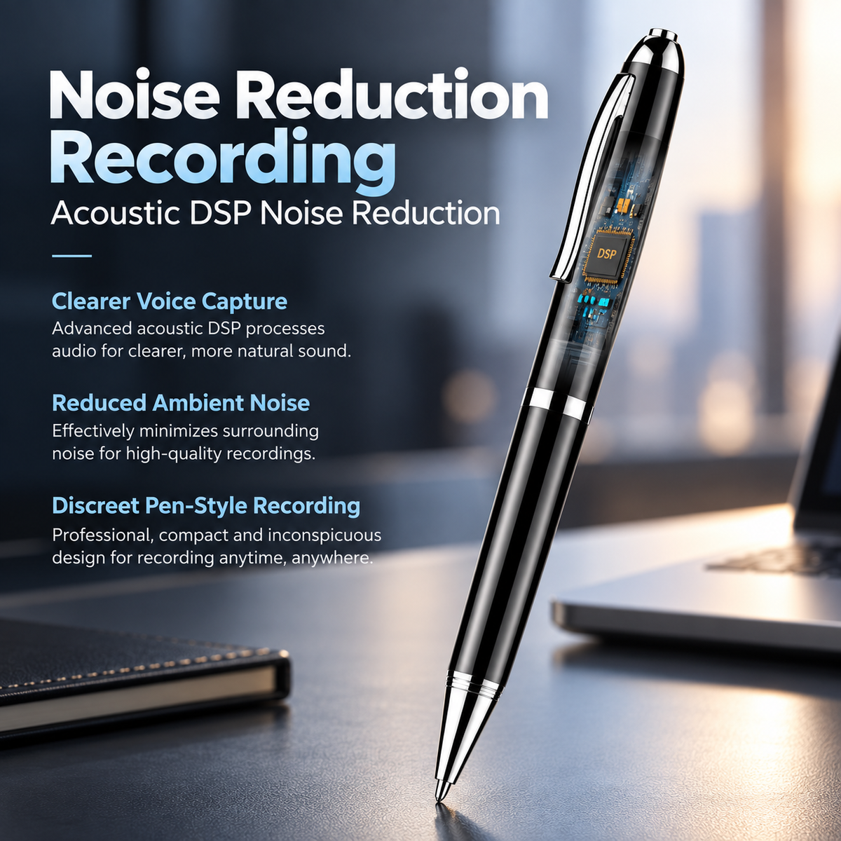 Voice Recorder Pen Rechargeable Voice Activated Audio Recorder