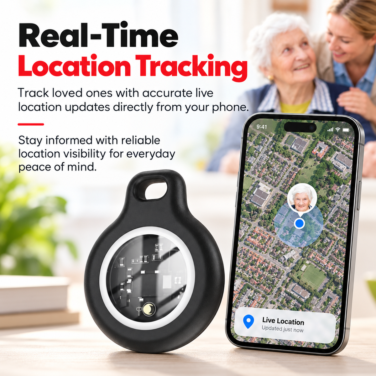 GPS Tracker for Seniors Waterproof Real Time No Subscription