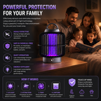 Solar Mosquito Killer Lamp Outdoor USB Rechargeable Insect Trap Light