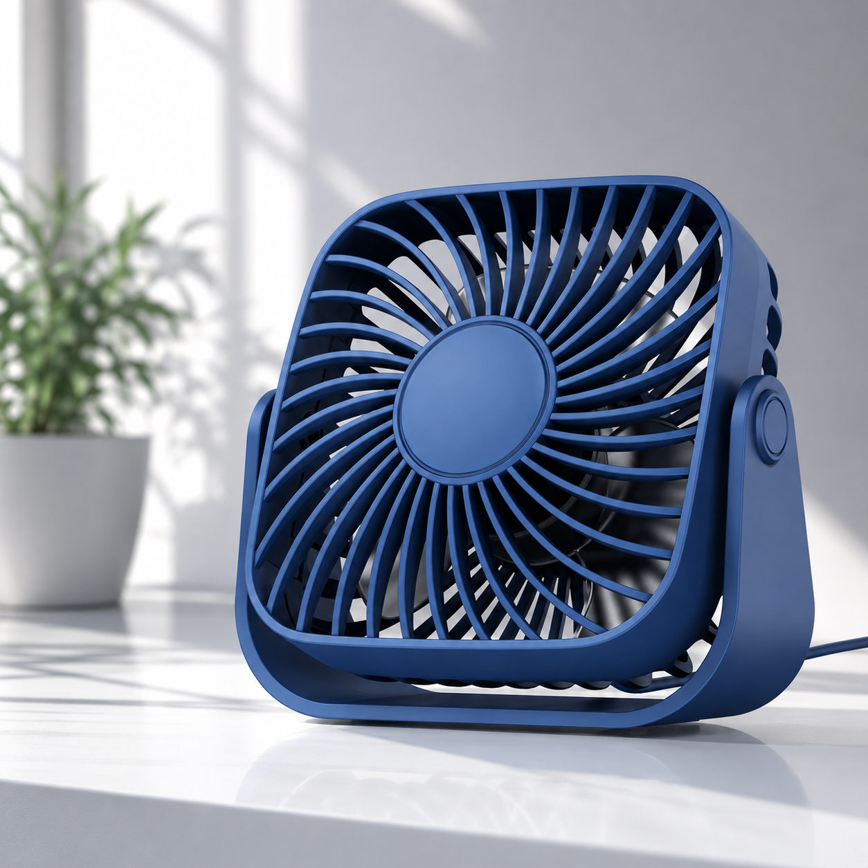 USB Mini Portable Desk Fan 4 Inch 3 Speed Quiet 360 Adjustable