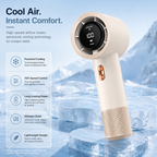 Portable Handheld Bladeless Mini Fan USB Rechargeable High Speed Fan