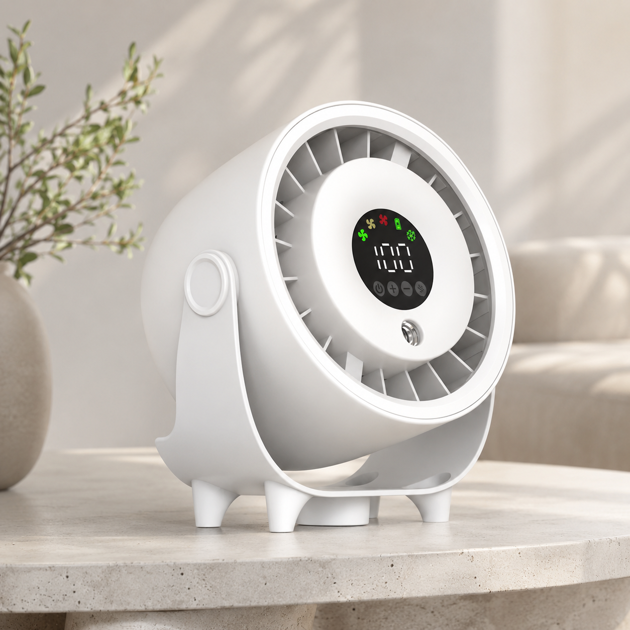 Portable Misting Fan Digital Display Quiet Cooling Humidifier Wall Mount
