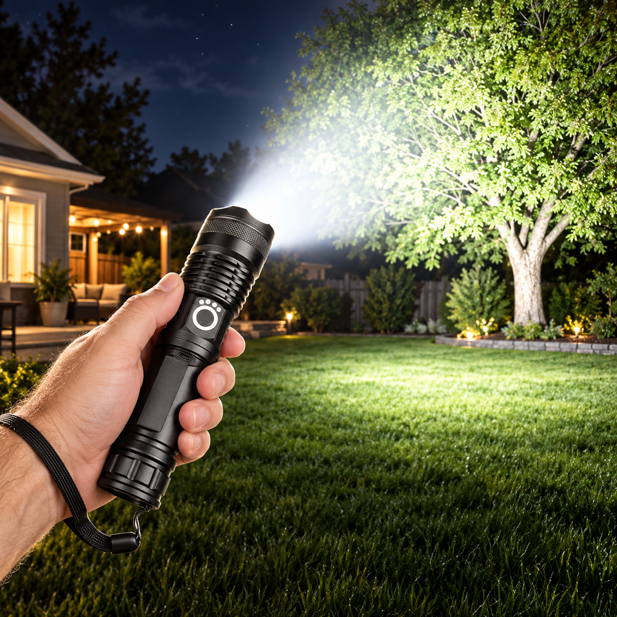 90000 Lumen LED Torch Rechargeable Zoomable Waterproof Flashlight