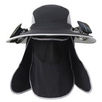 Outdoor Fishing Hat with Dual Solar Fans USB Rechargeable Sunshade