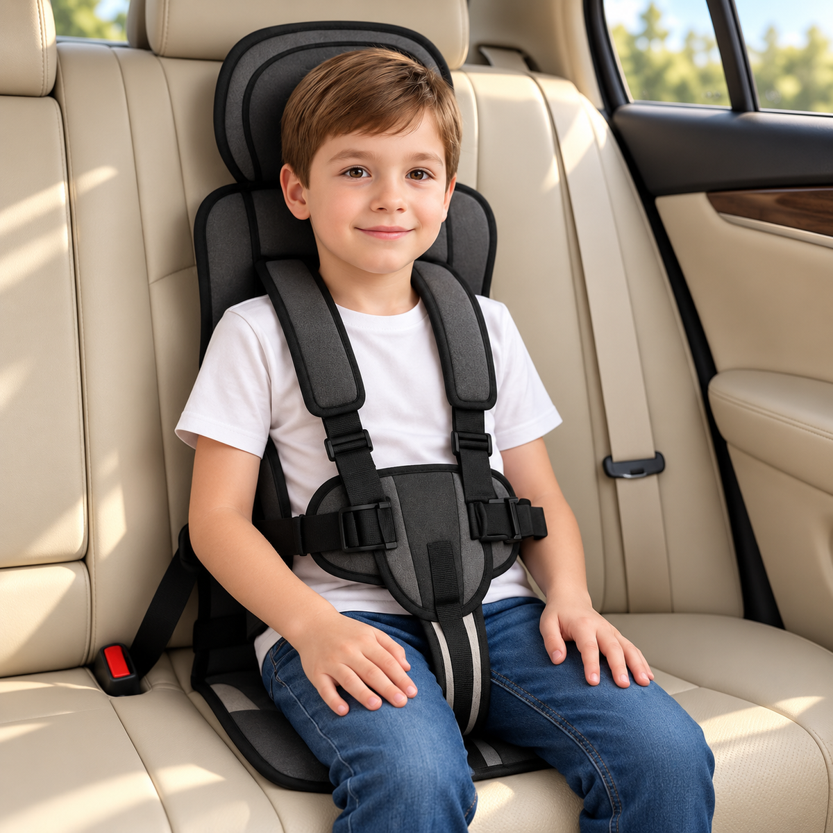 Compact Foldable Child Car Seat for Travel Portable
