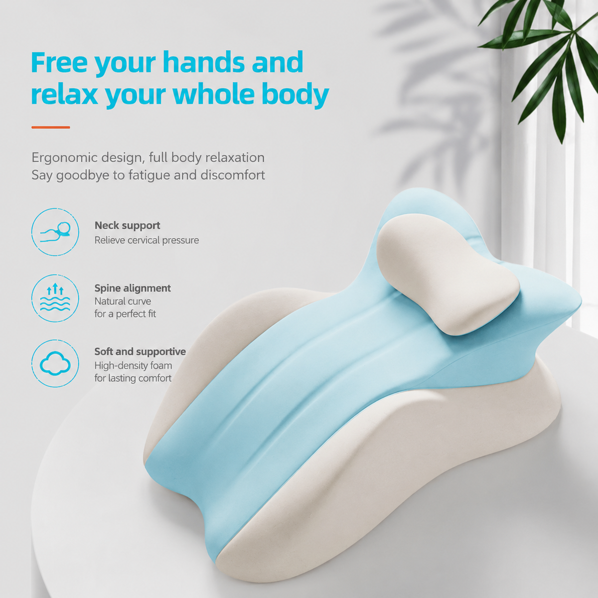 Ergonomic Couples Support Pillow for Hands-Free Relaxation
