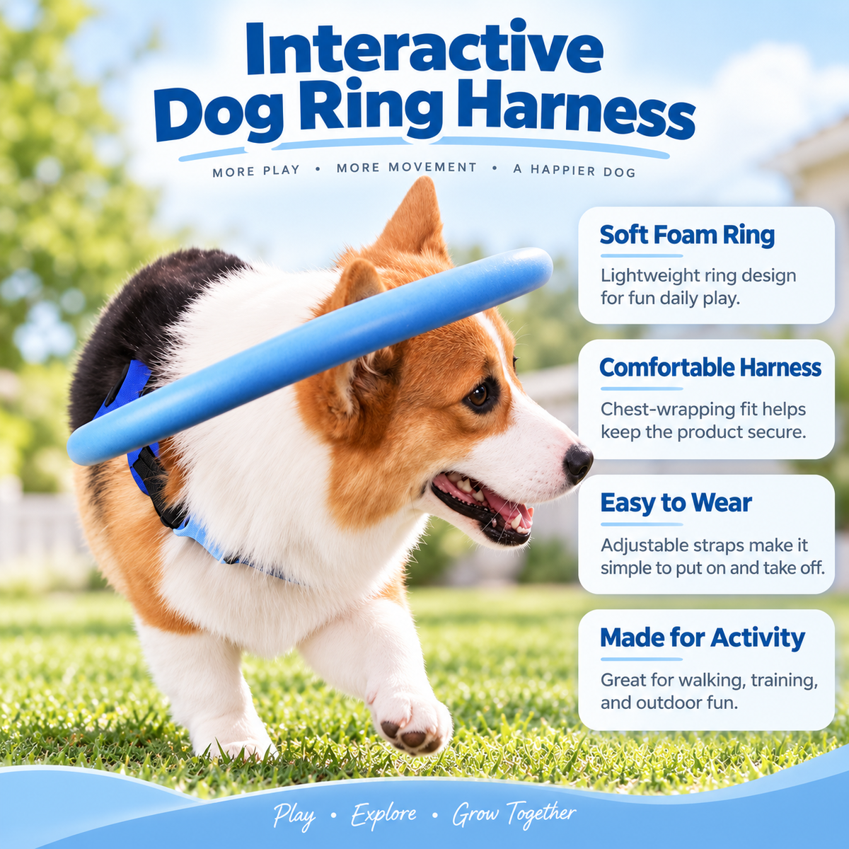 Bumper Collar Guide for Blind Dogs Safety Halo Harness