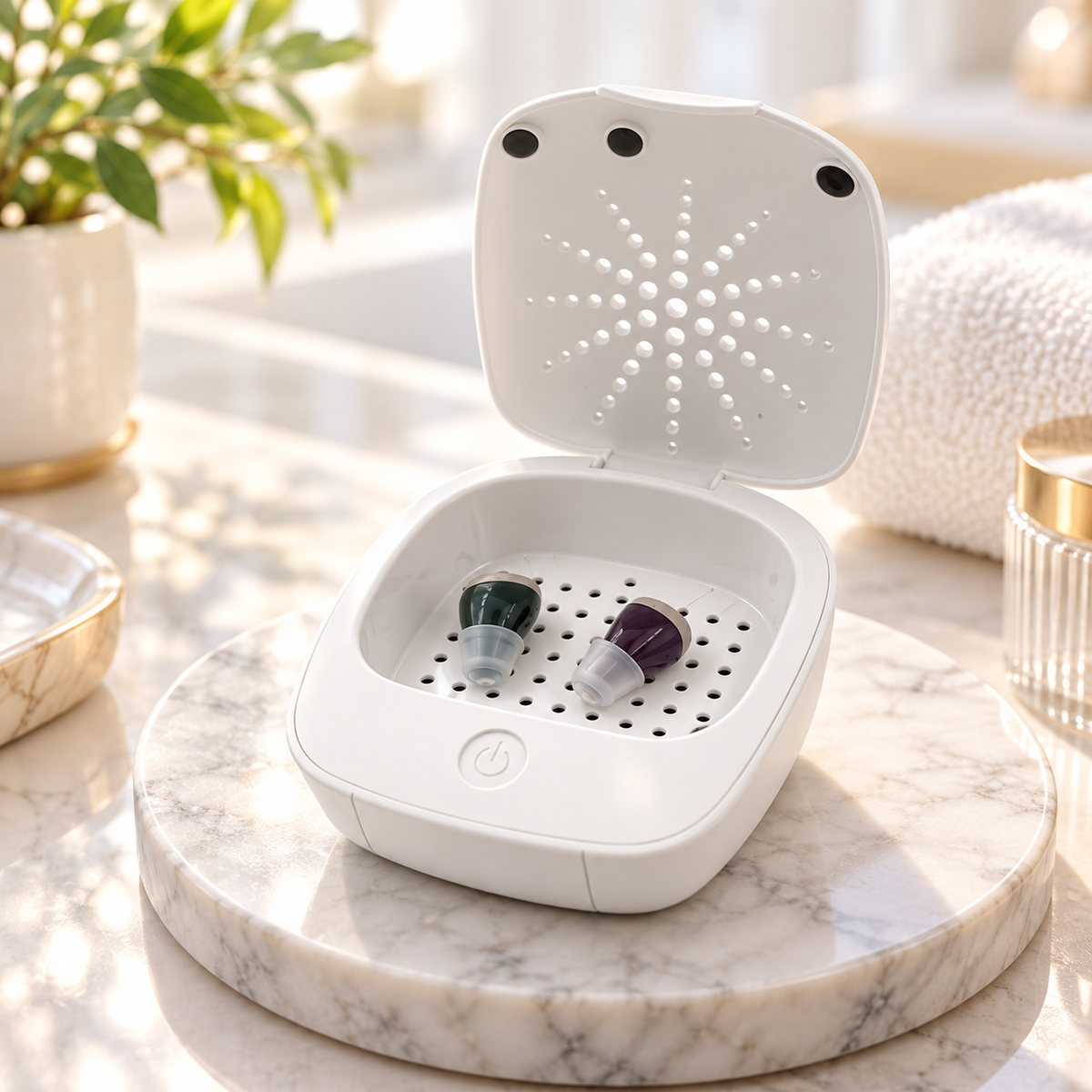 Hearing Aid Drying Box USB Dehumidifier Cleaner Storage Case