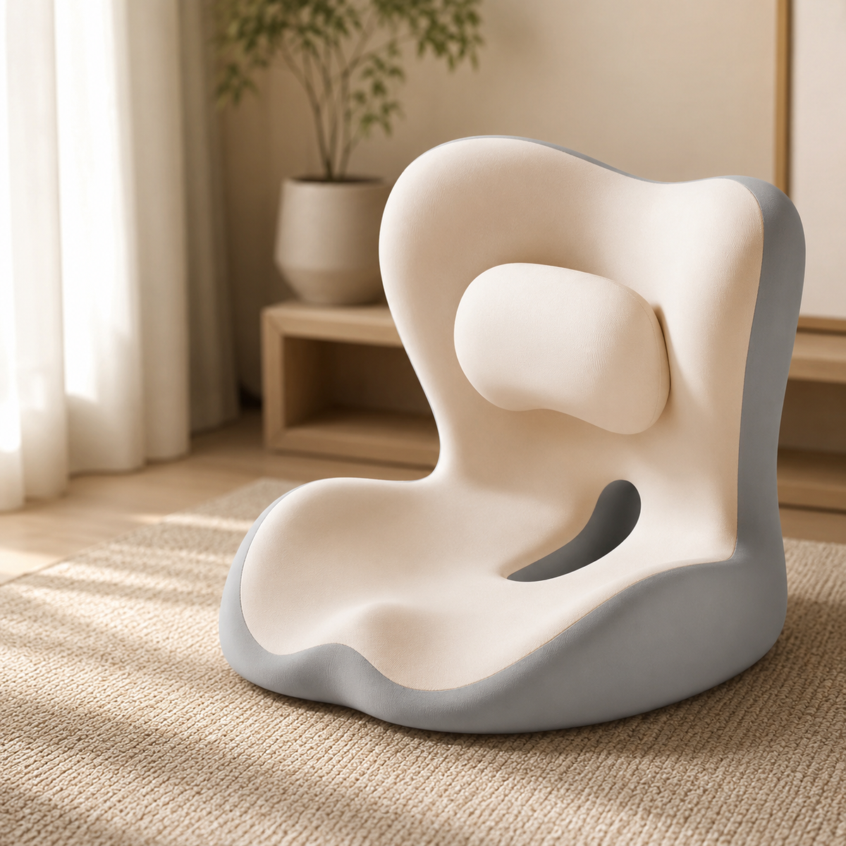 Ergonomic Office Seat Cushion with Built-In Lumbar Support