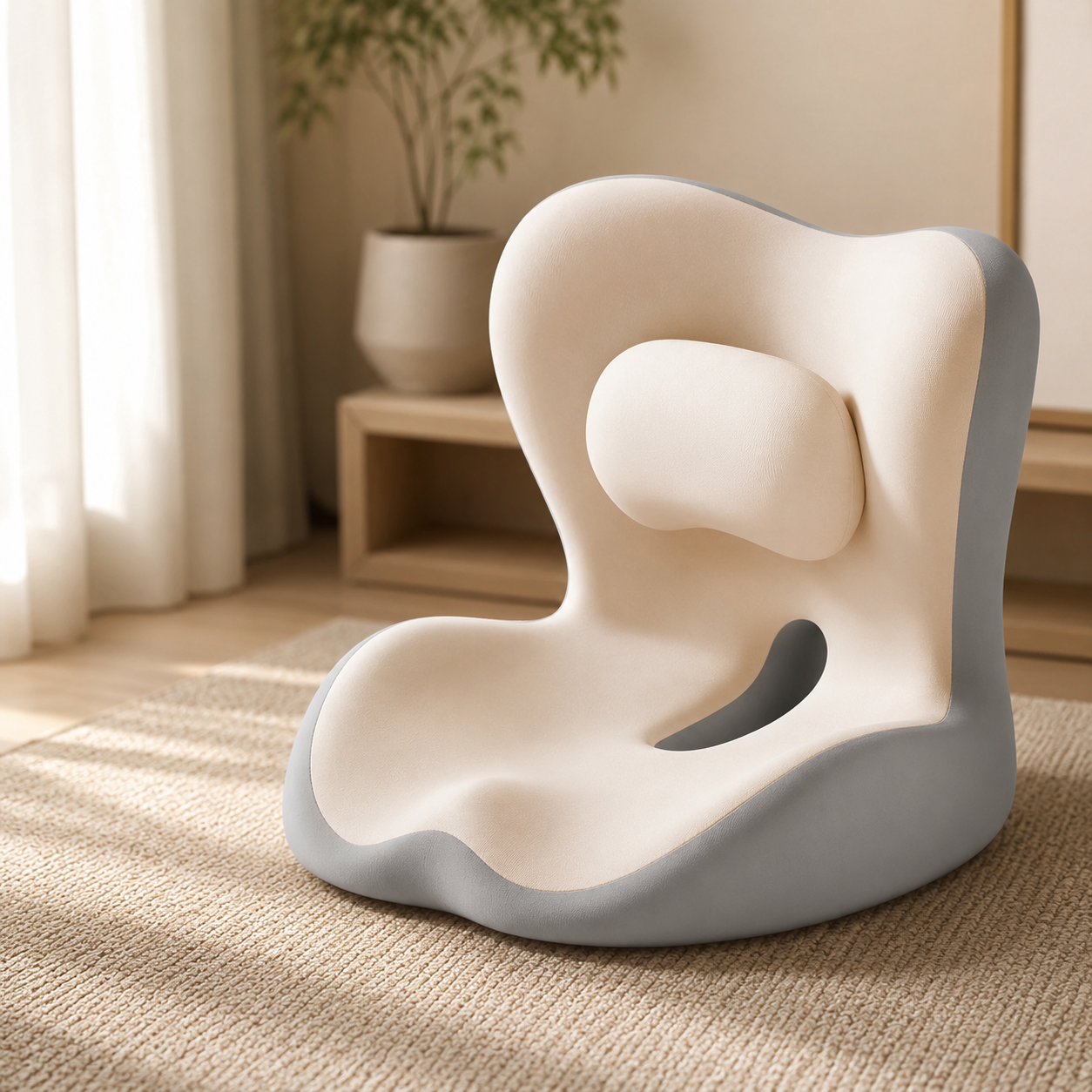 Ergonomic Office Seat Cushion with Built-In Lumbar Support