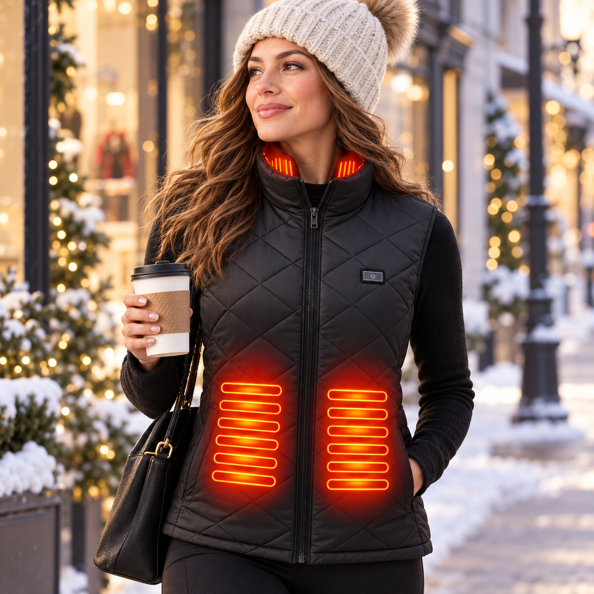 Womens Heated Gilet 9 Zones USB Rechargeable Lightweight Vest