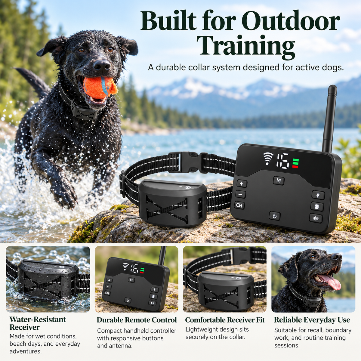 Wireless Dog Fence and Training Collar Waterproof Shock Vibrate