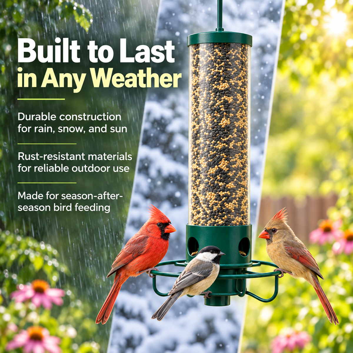 Squirrel Proof Bird Feeder Heavy Duty Metal for Garden Birds
