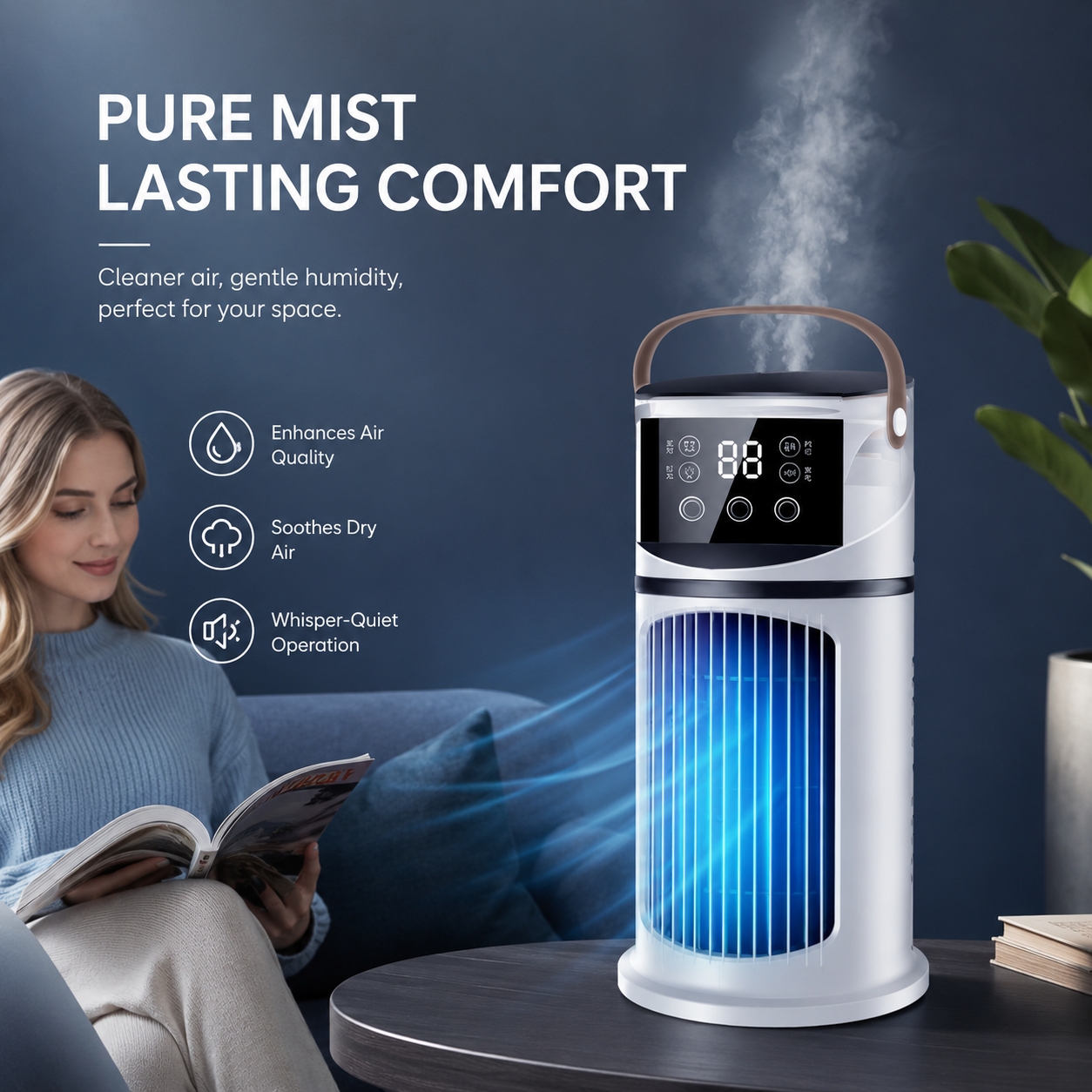 Portable Mini Tower Evaporative Air Conditioner Cooler Humidifier Fan