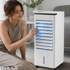 Smart Vertical Air Cooler, Voice-Controlled Evaporative Cooling Fan with Circulating Airflow