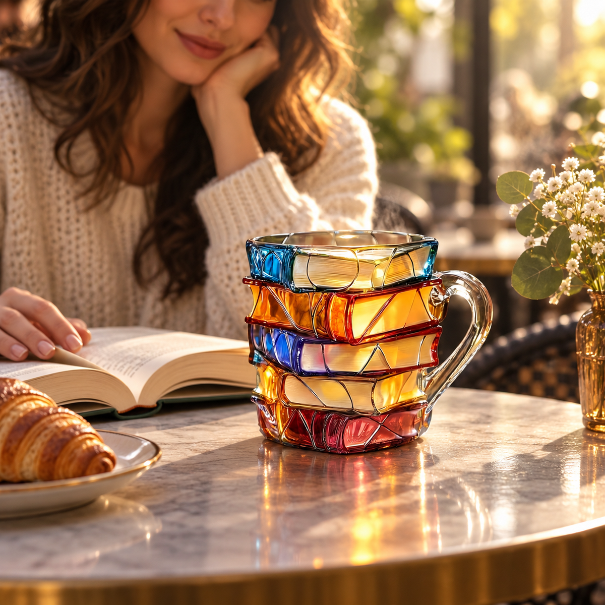Resin Book Cup Colourful 3D Design Novelty Tumbler
