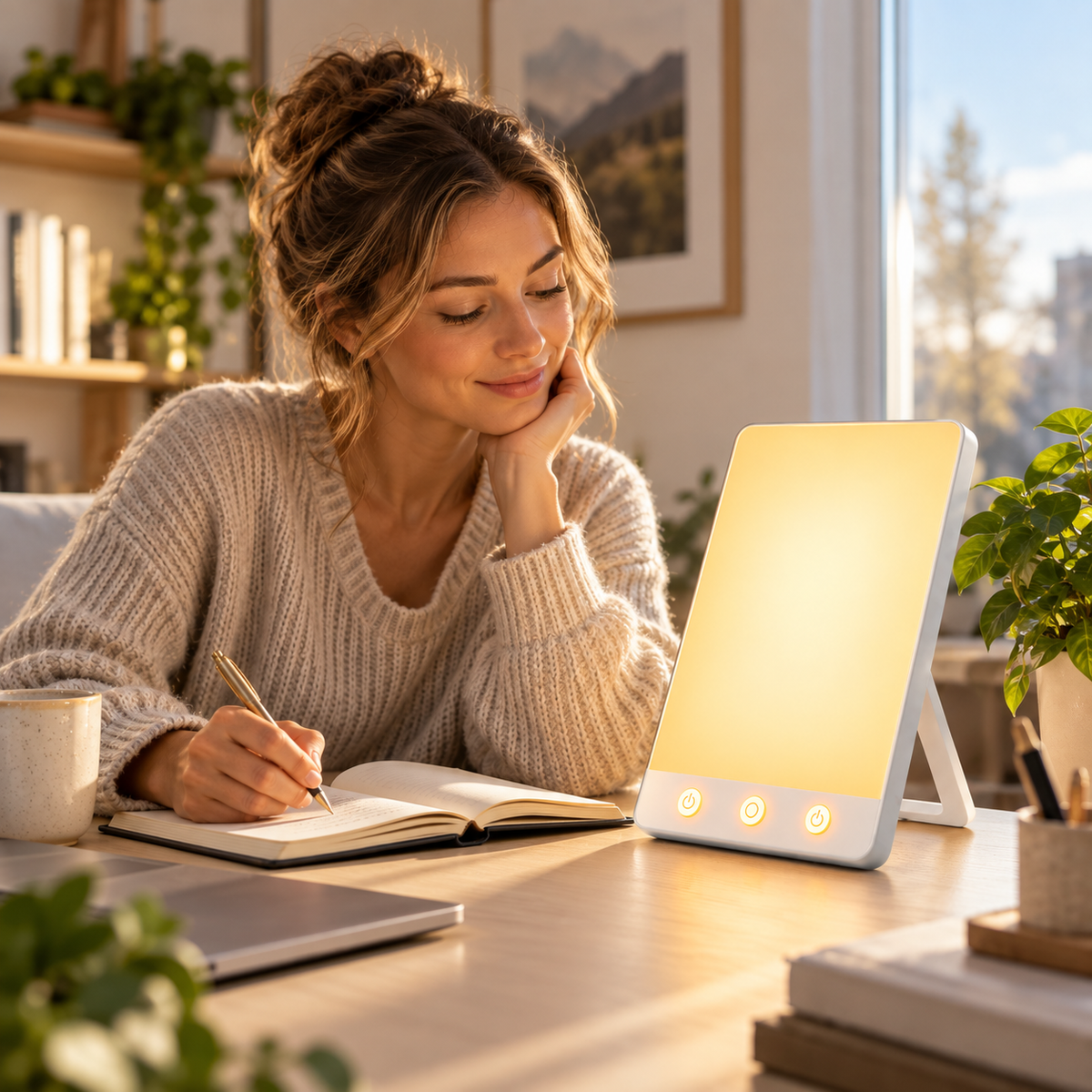 SAD Light Therapy Lamp UV Free Mood Boost Daylight Lamp