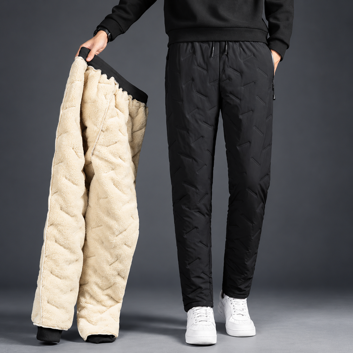 Waterproof Fleece Lined Thermal Trousers Mens Womens Cargo