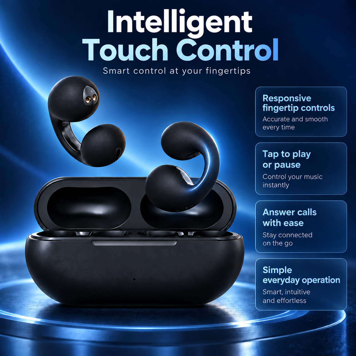 Bone Conduction Wireless Earbuds Open Ear Bluetooth with Mic