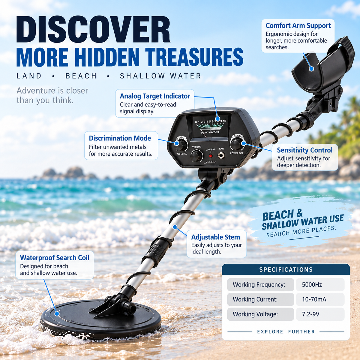 Underground Metal Detector High Accuracy for Gold Treasure