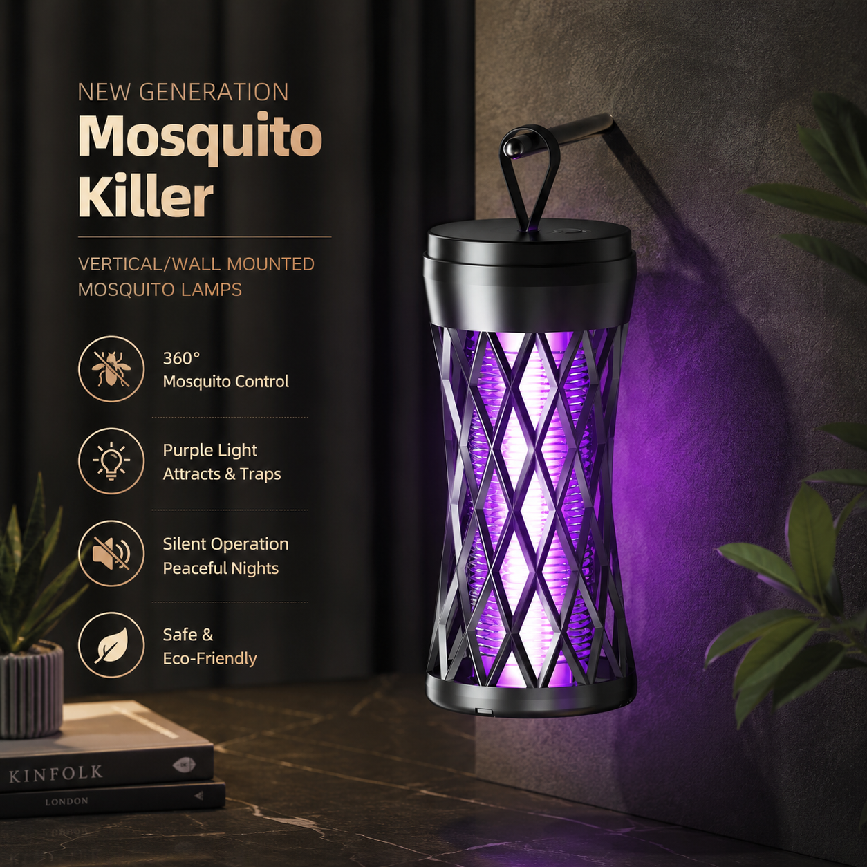 Electric Shock Mosquito Killer Lamp Outdoor Insect Zapper Light