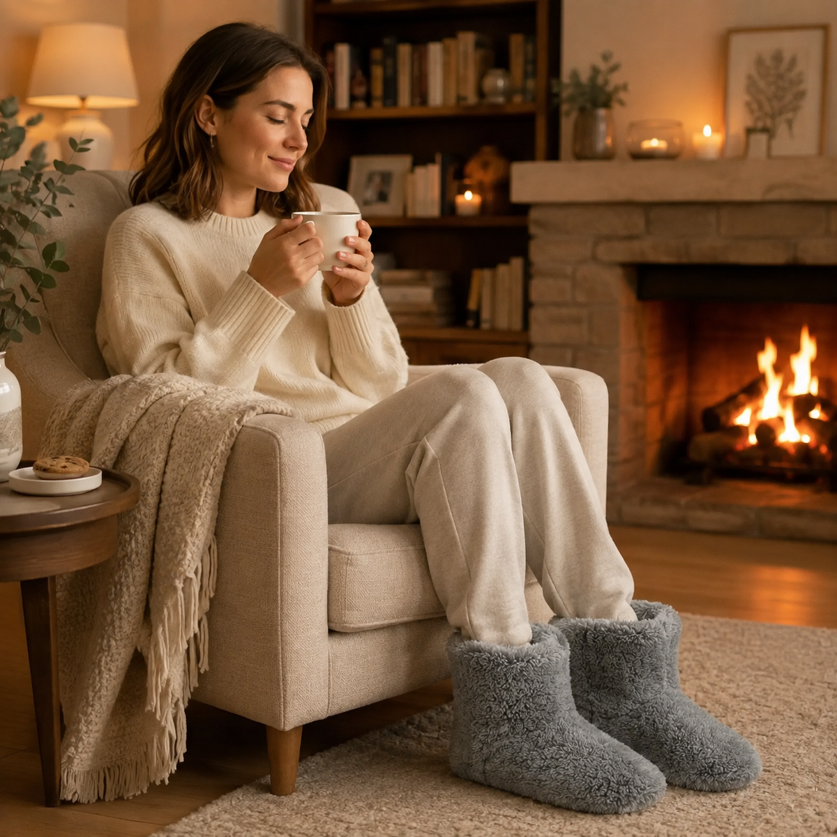 Women's Heated Slippers Electric USB Foot Warmer Boots