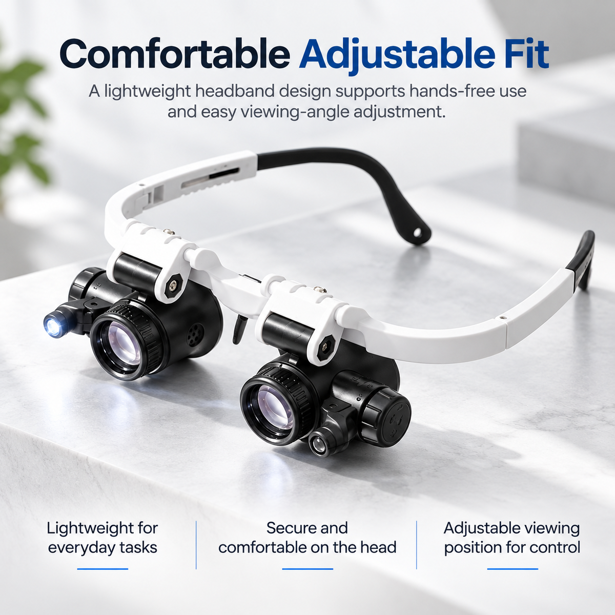 LED Magnifying Glasses 8x 15x 23x Head Magnifier for Crafts