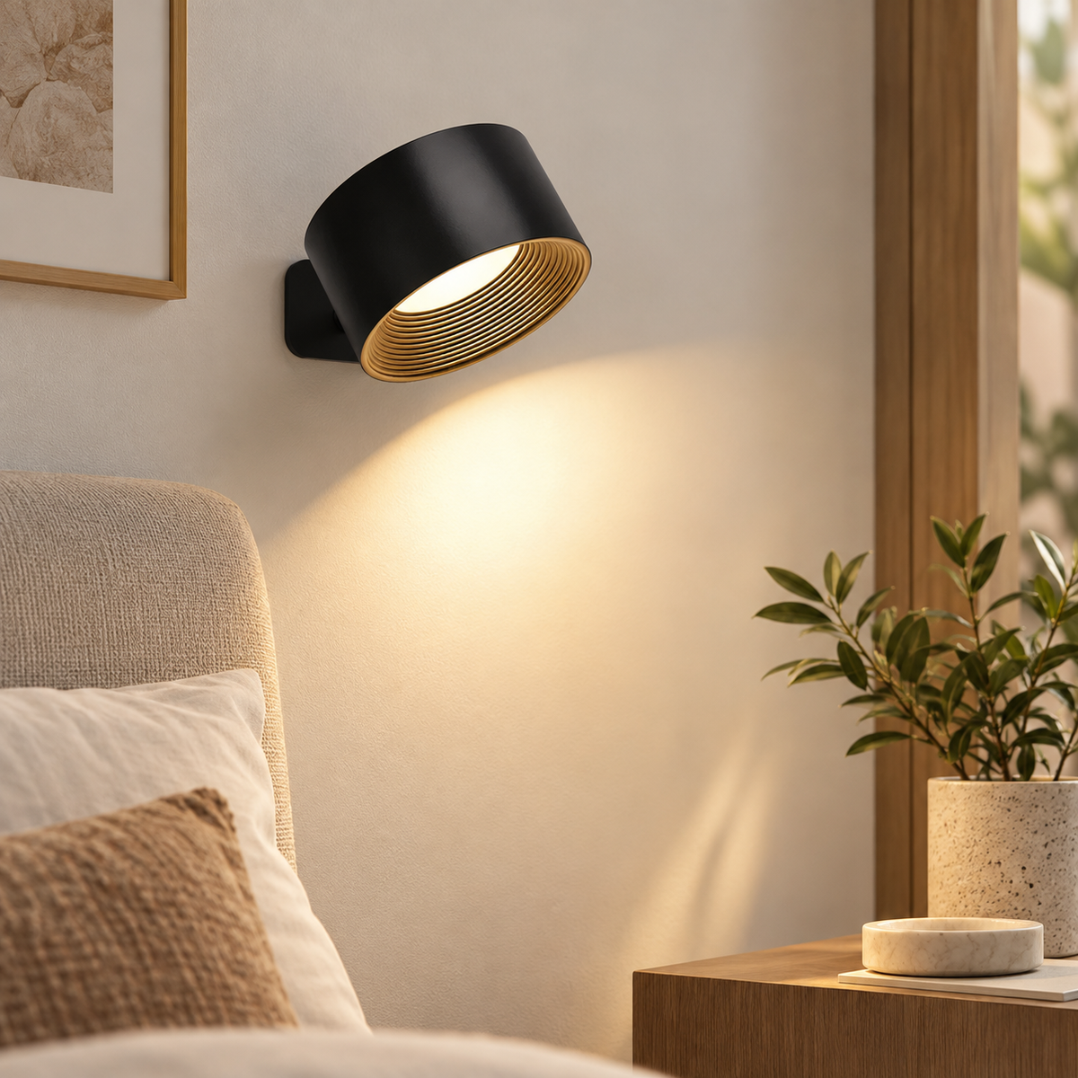 Wireless Rechargeable Wall Light 360 Rotating LED Touch Control