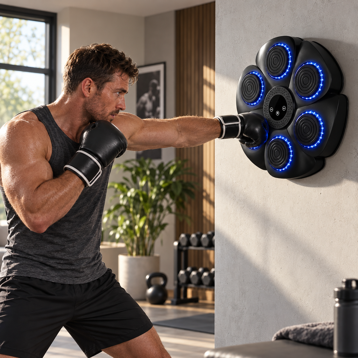 Music Boxing Machine Smart Punching Pad with Targets and Bluetooth
