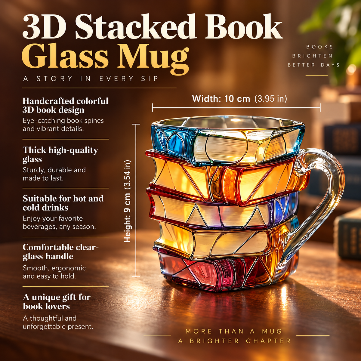 Resin Book Cup Colourful 3D Design Novelty Tumbler