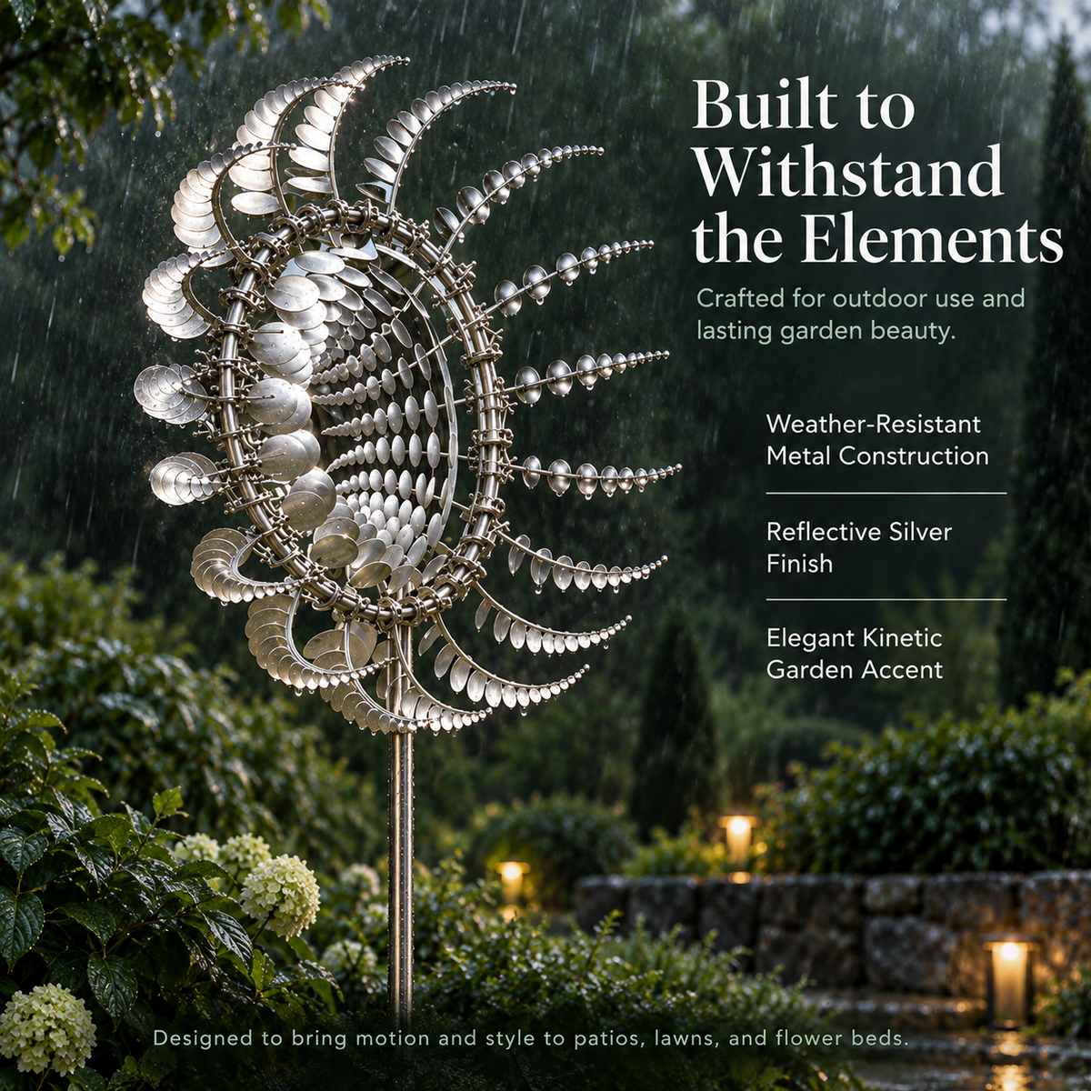 Kinetic Metal Wind Spinner Anti Rust Garden Windmill Decor
