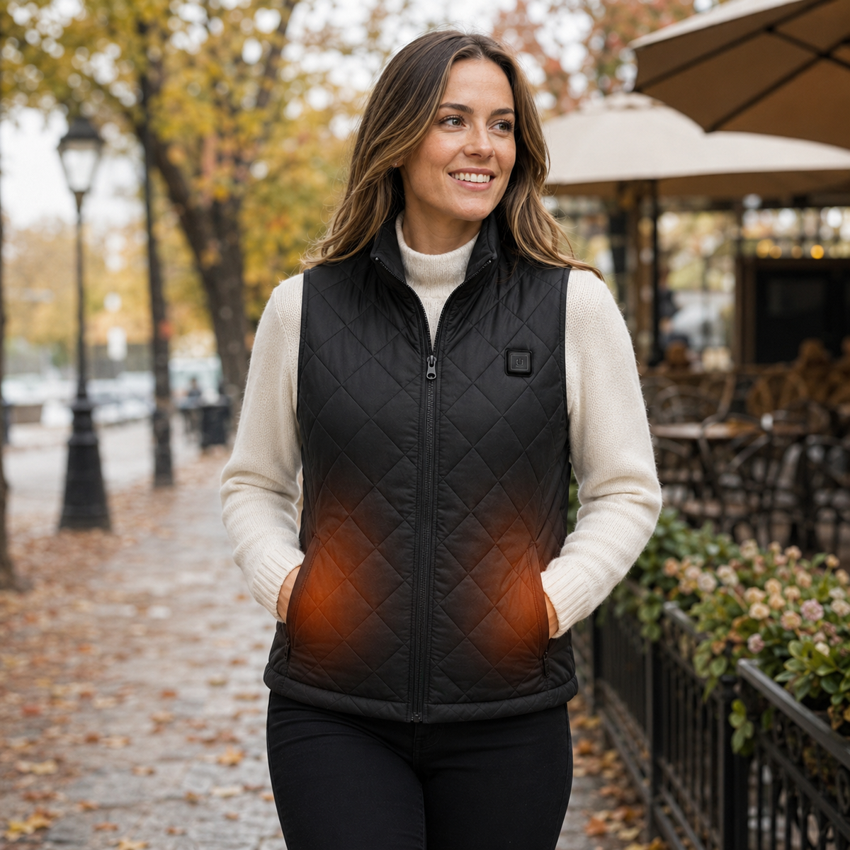 Women's Heated Gilet 9 Heating Zones Rechargeable Bodywarmer