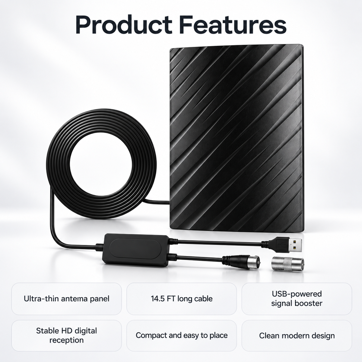 Indoor HDTV Aerial 4K Long Range Digital TV Antenna